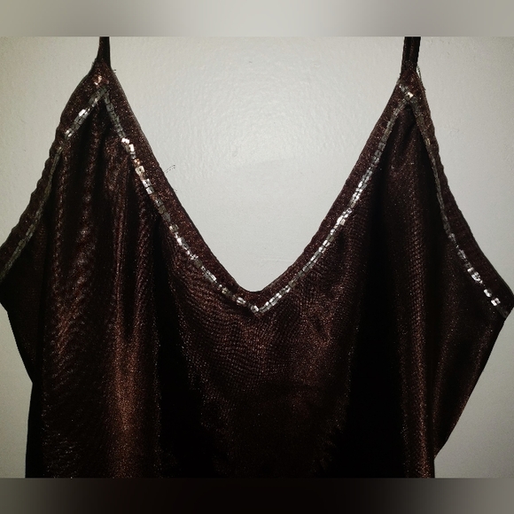 Sz S DAMODA brown silky cami top - Picture 3 of 9
